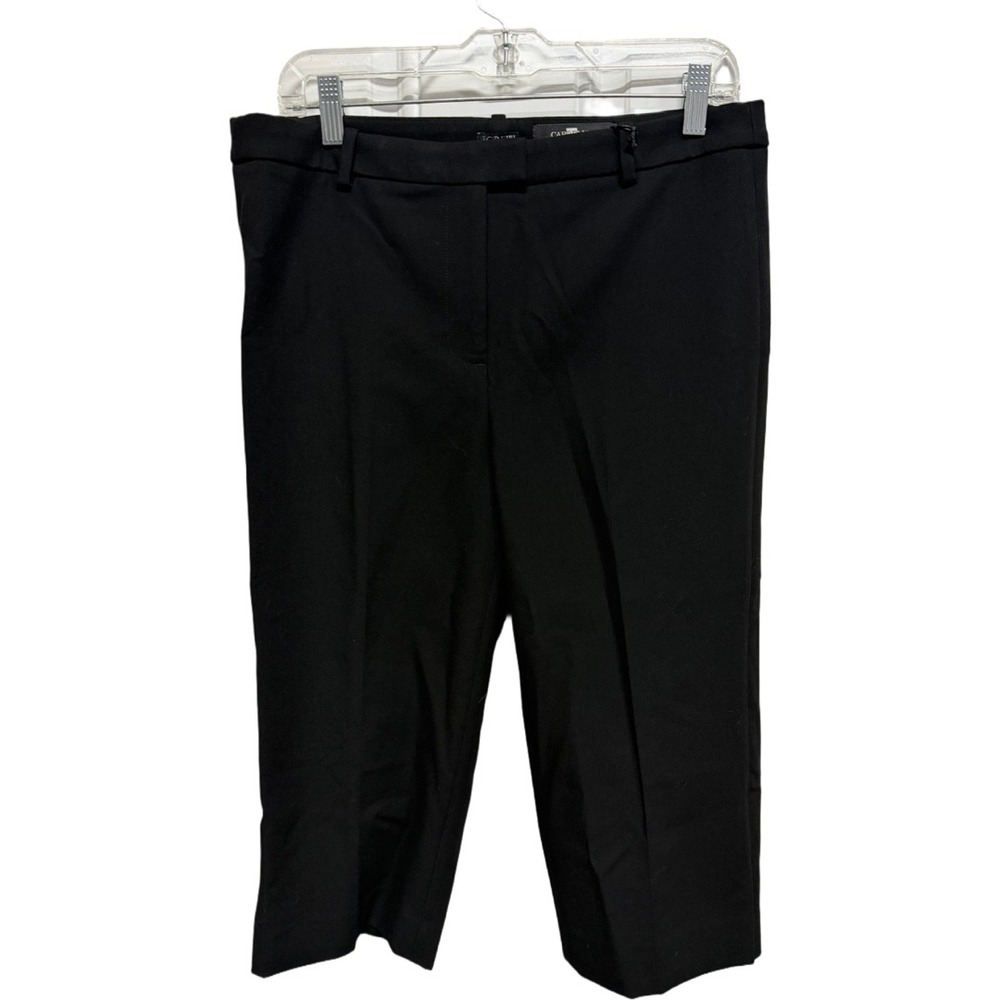 J.Crew Capri Pant in Four-Season Stretch Black Size 10 CS277 Gingham Trim NWT
